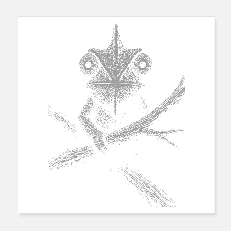 Ernstes Chamäleon  Poster 20x20 cm
