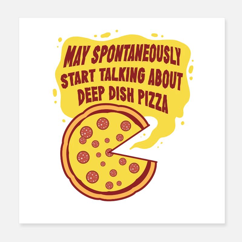 Plat profond Pizza Chicargo Poster 20 x 20 cm