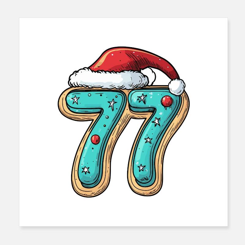 77 Numéro Cookie Noël Poster 20 x 20 cm