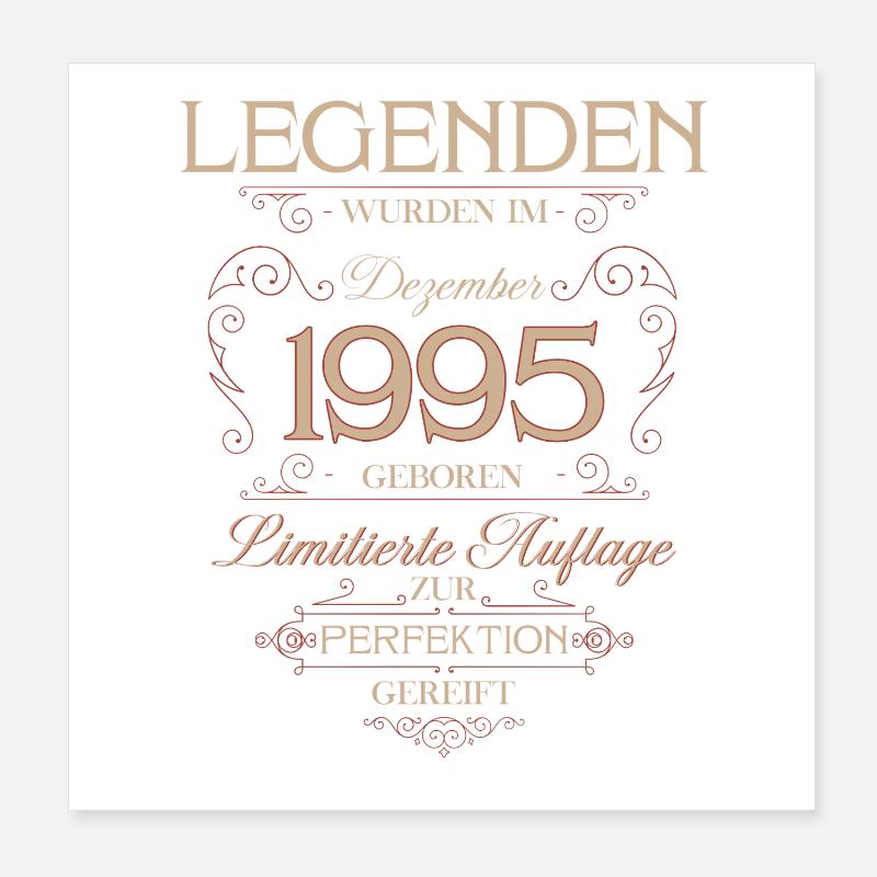 30th Birthday Legend December 1995 Poster 8" x 8" (20x20 cm)