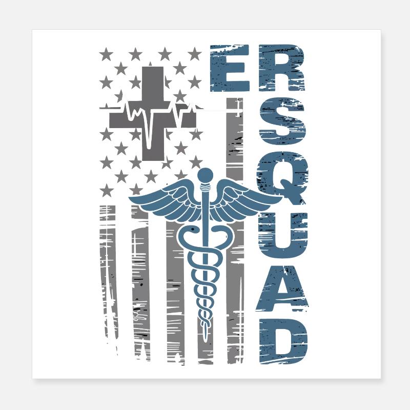 Caduceus Emergency Crest Poster 8" x 8" (20x20 cm)