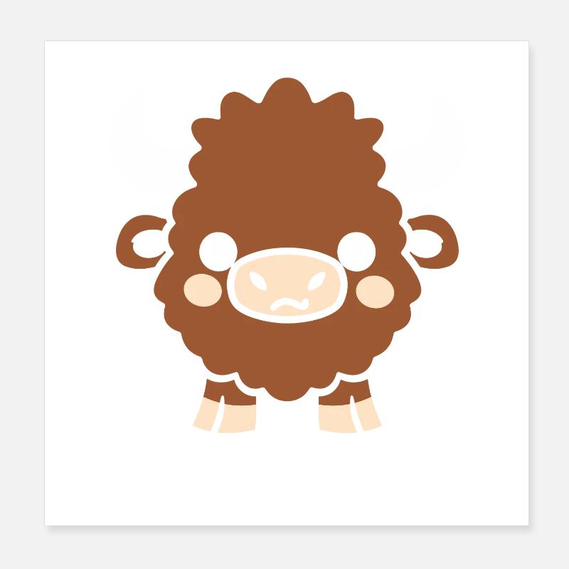 bison Poster 8" x 8" (20x20 cm)