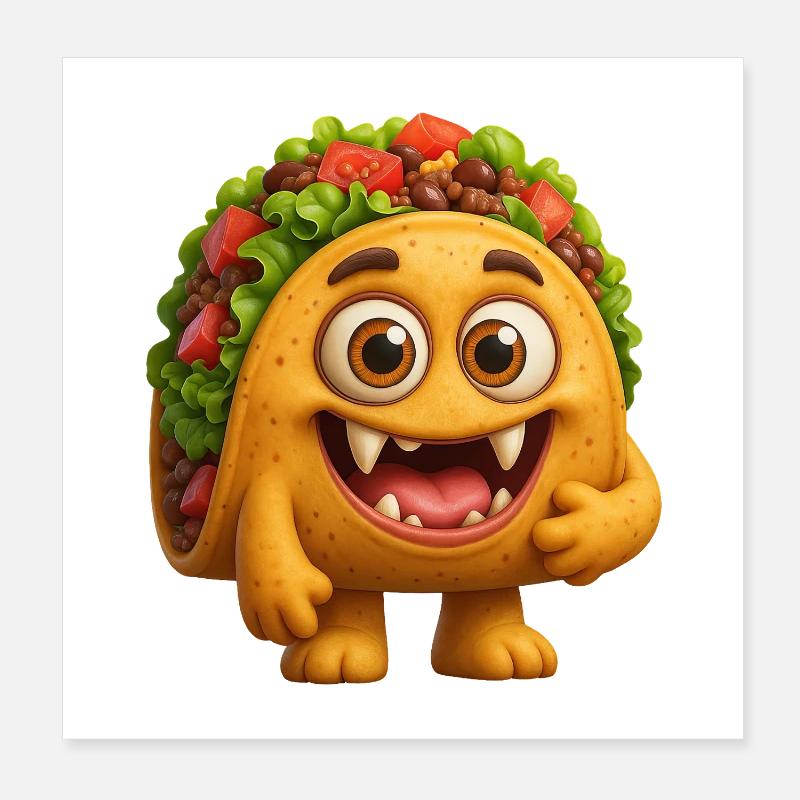 Monstre à tacos Poster 20 x 20 cm