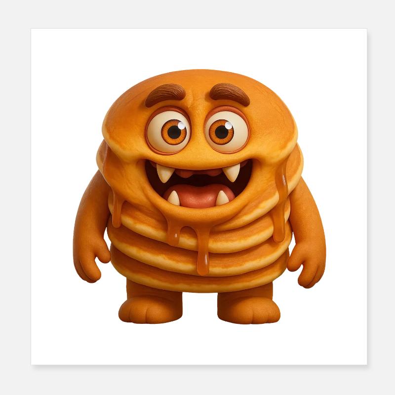 Pfannkuchen Eierkuchen Poster 20x20 cm