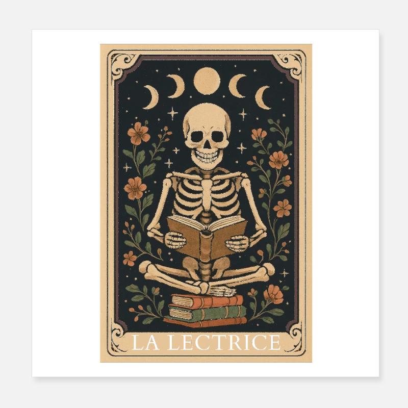 The Gothic Skeleton Tarot Card Reader Poster 8" x 8" (20x20 cm)