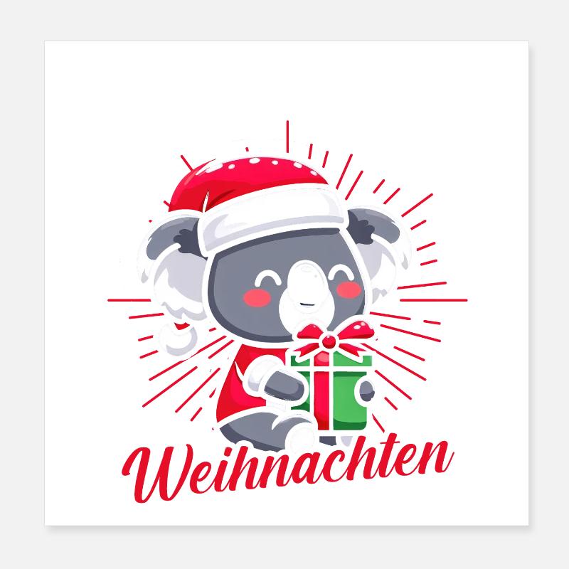 Weihnachtsmann Koala Weihnachtszeit Weihnachts Poster 20x20 cm
