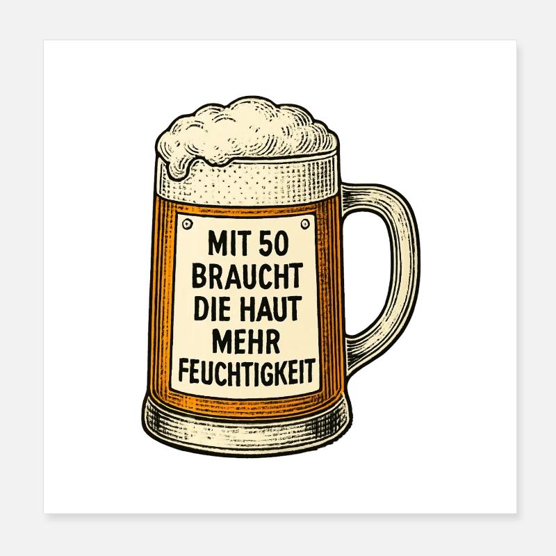 À 50 ans, la peau a besoin de plus d’hydratation Bière Poster 20 x 20 cm