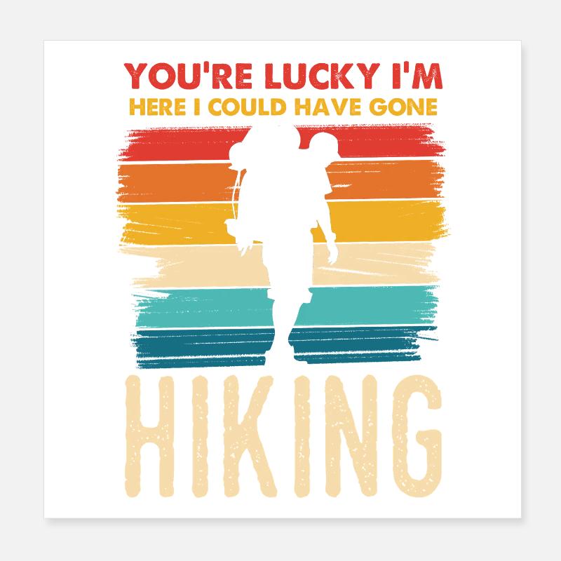 Regenbogen Hiking Silhouette Poster 20x20 cm