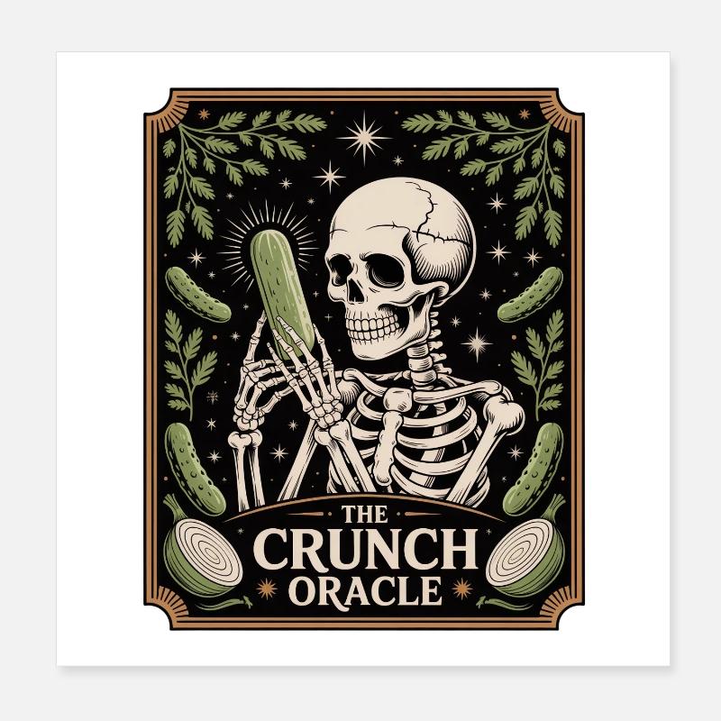 Le croquant squelette d’oracle avec humour concombre Poster 20 x 20 cm