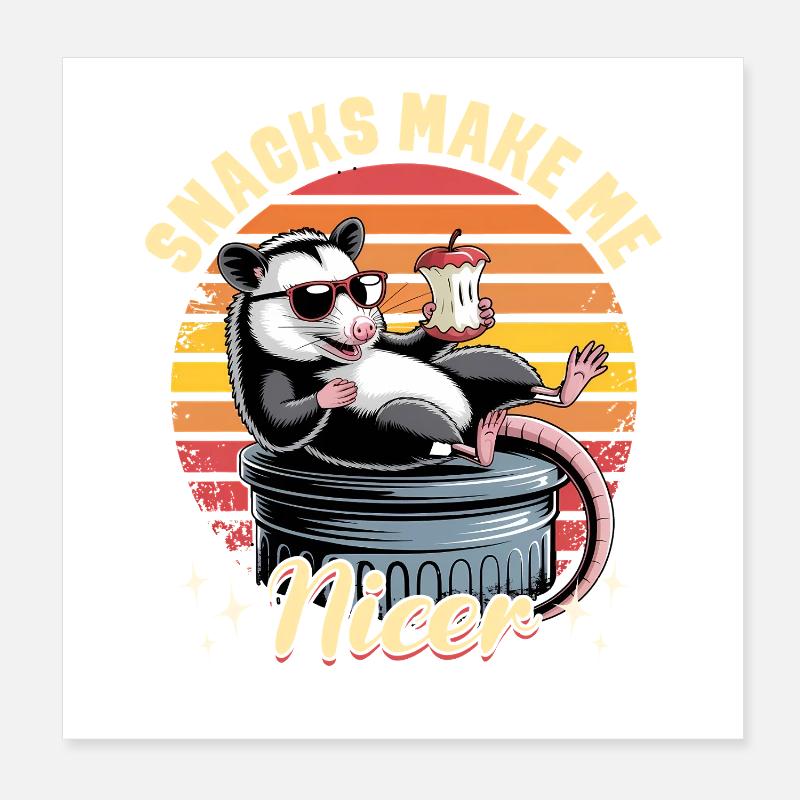 Funny Opossum Poster 8" x 8" (20x20 cm)