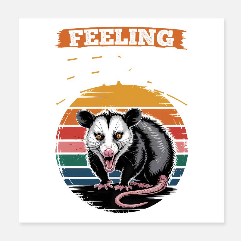 Funny Opossum Poster 20x20 cm
