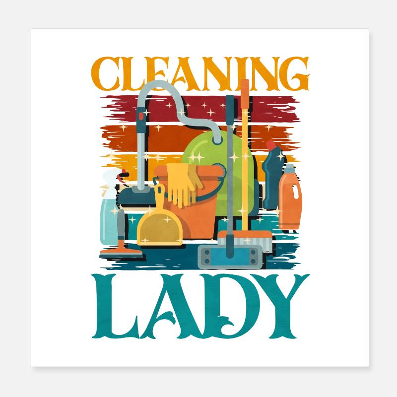Reinigungsheldin Farbexplosion Poster 20x20 cm