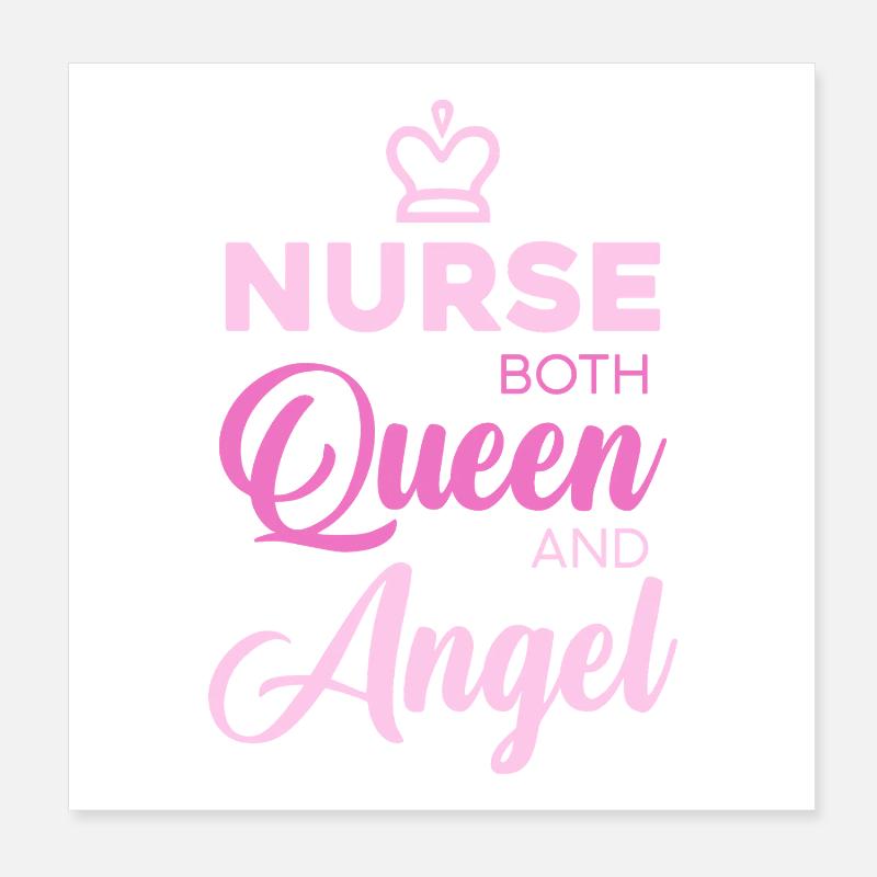 Typographie de l’Infirmière Reine Ange Poster 20 x 20 cm