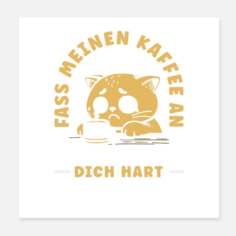 Chat drôle de café en disant Amant du café de bureau Poster 20 x 20 cm