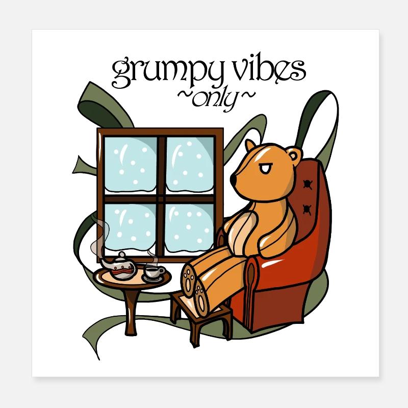 Grumpy Bär Poster 20 x 20 cm