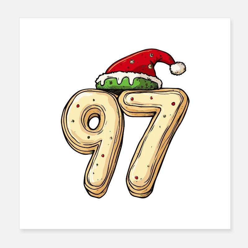 Numéro 97 Cookie Noël Poster 20 x 20 cm