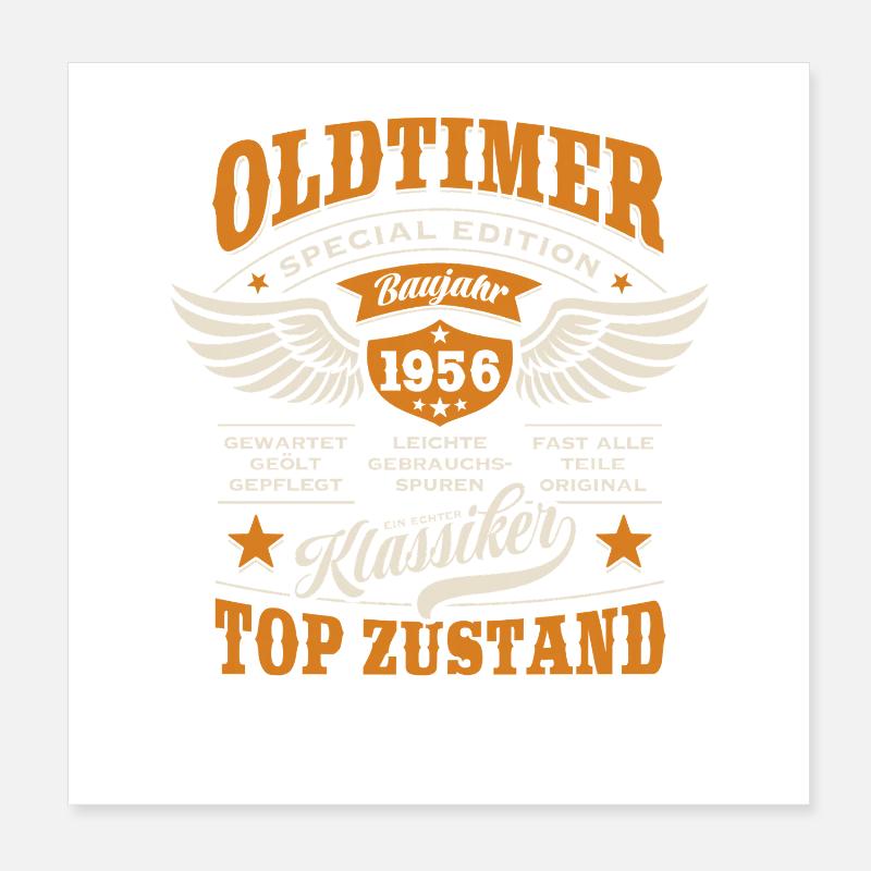 Vintage Model 1956 | Birthday Gift Poster 8" x 8" (20x20 cm)