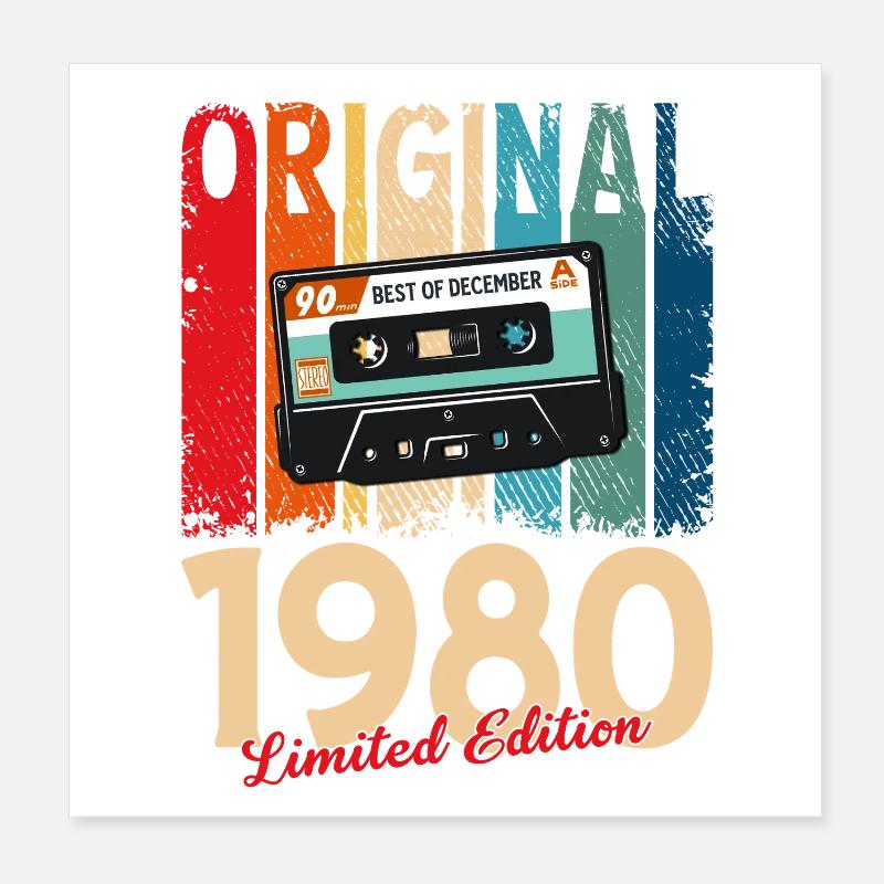 45e anniversaire cassette décembre 1980 Poster 20 x 20 cm