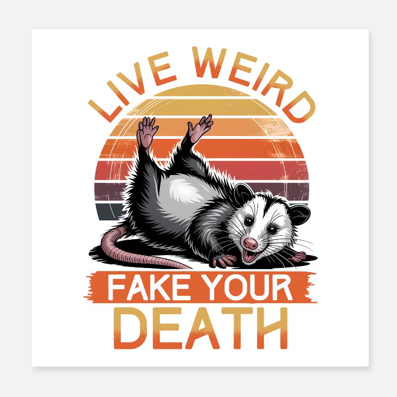 Funny Opossum Poster 20x20 cm