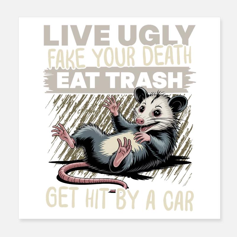 Drôle d’opossum Poster 20 x 20 cm