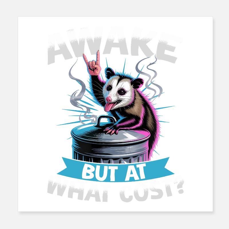 Funny Opossum Poster 20x20 cm