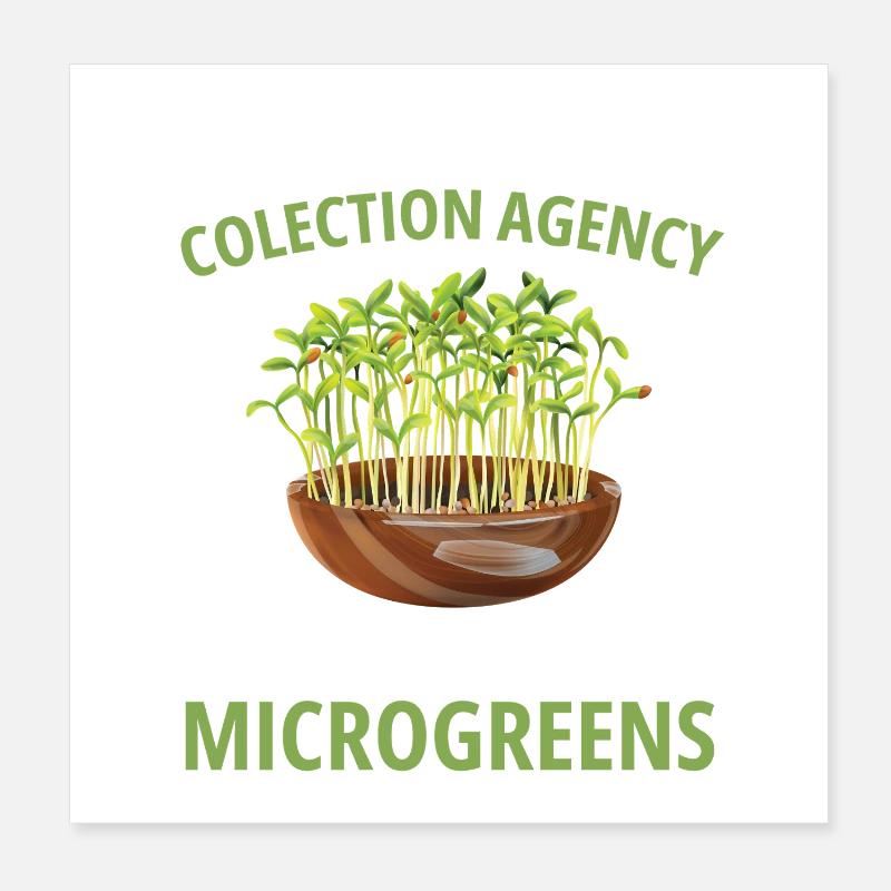 Microgreen Gardening Kit Sprout Farmer Microgreens Poster 8" x 8" (20x20 cm)