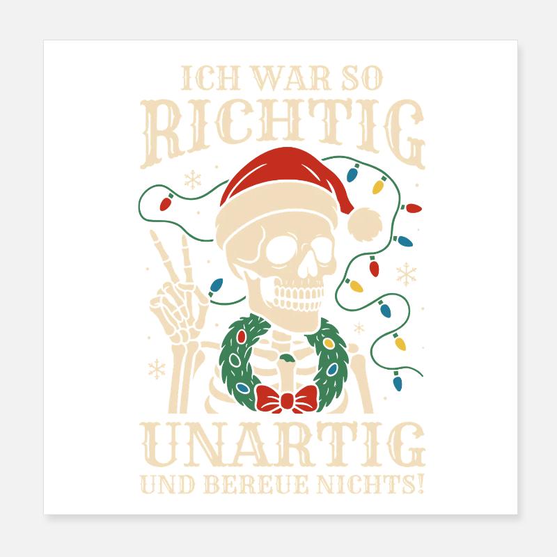 Noël du Père Noël Espiègle Noël Poster 20 x 20 cm