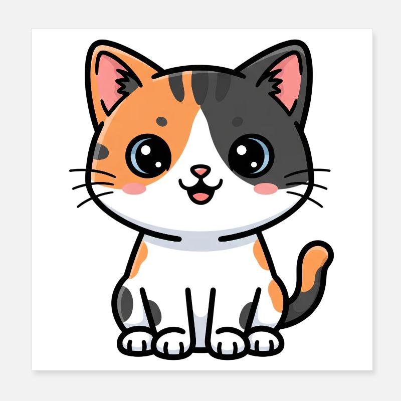 Charme de chaton calicot Poster 20 x 20 cm