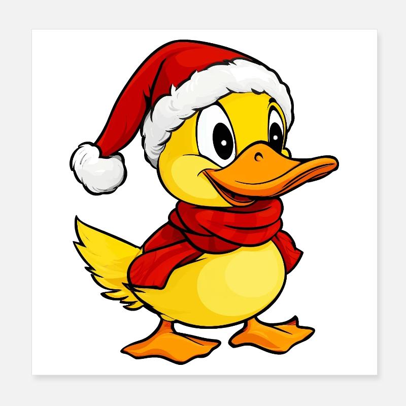 Ducks Christmas / Duckling Poster 8" x 8" (20x20 cm)