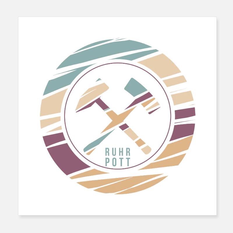 Logo rétro RuhrPott Imprimé Poster 20 x 20 cm