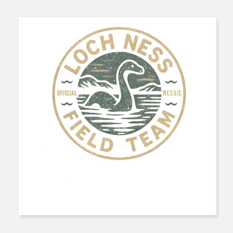 Équipe de terrain du Loch Ness Cryptide drôle Loch Ness Poster 20 x 20 cm