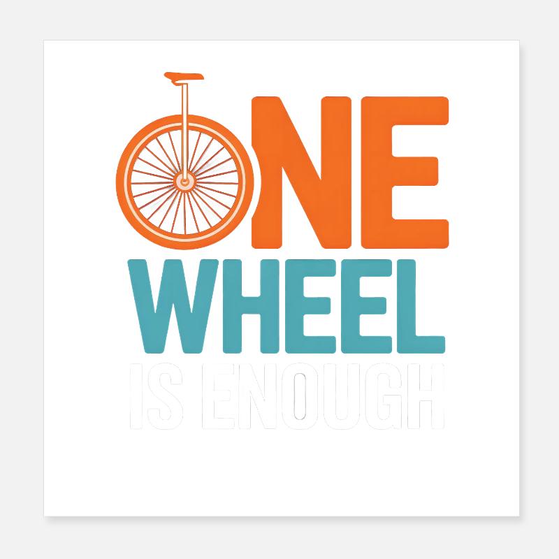 Einrad Poster 20x20 cm