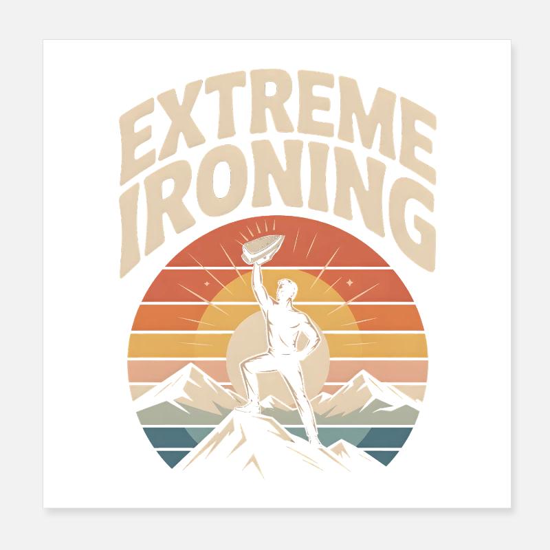 Repassage extrême Alpinisme Poster 20 x 20 cm