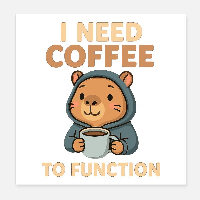 Conception du café au travail Poster 20 x 20 cm