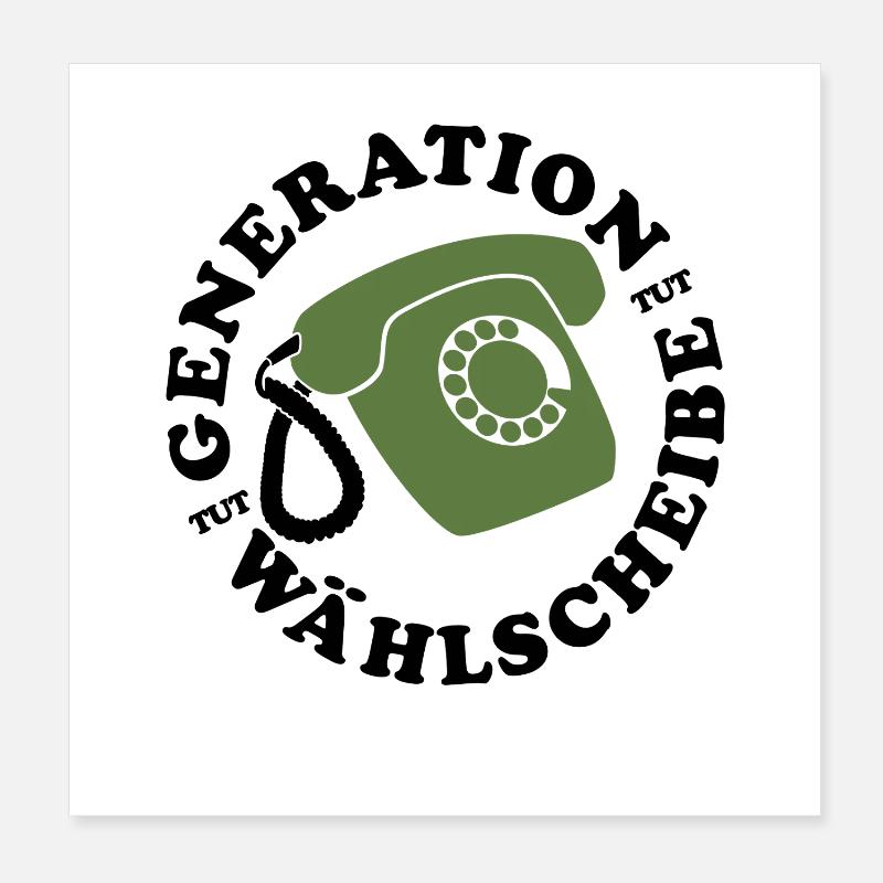 Generation Wählscheibe Festnetz Telefon Poster 20x20 cm