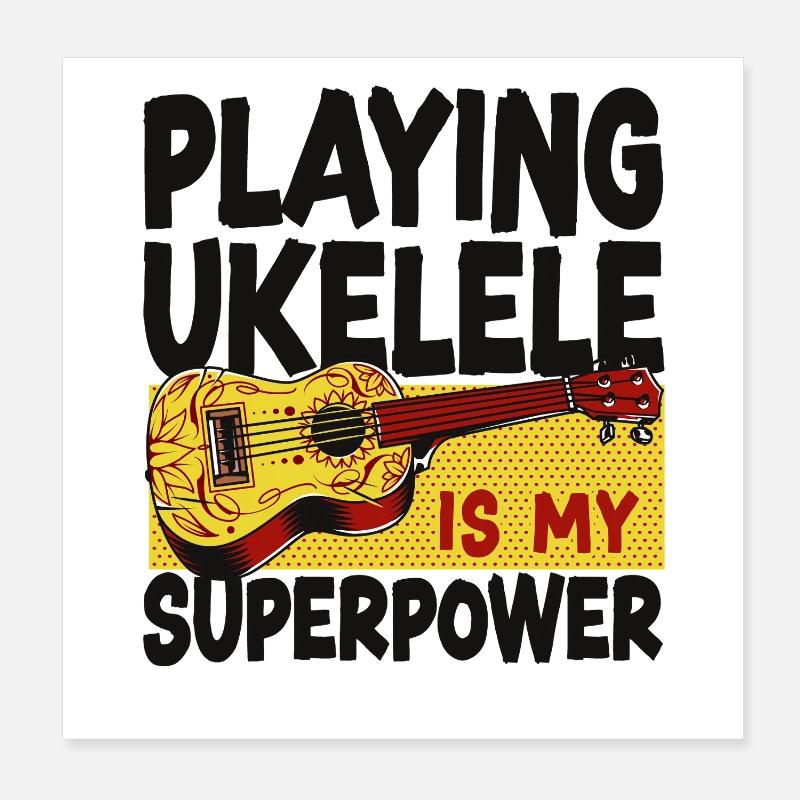 Jeu du ukulélé hawaïen Poster 20 x 20 cm