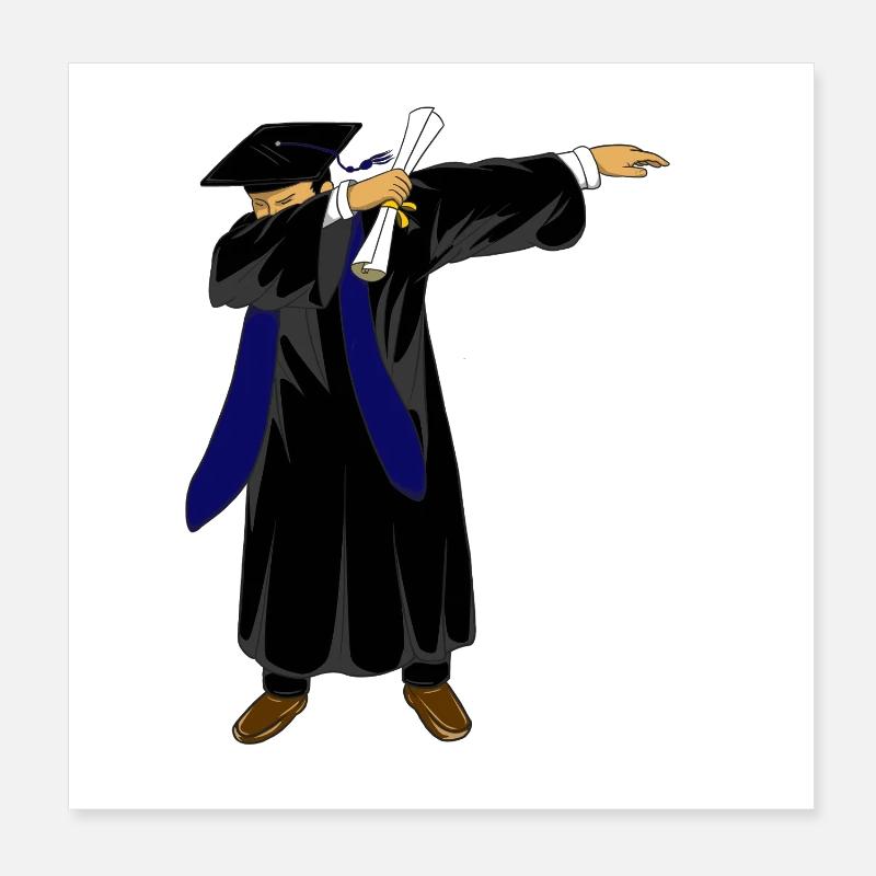 Dabbing Graduation Class 2026 Navy Blue Uniform Poster 8" x 8" (20x20 cm)