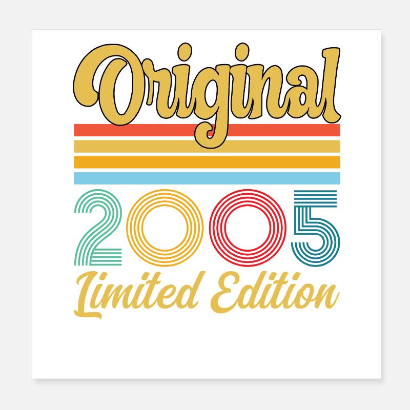 2005 Birthday Original Vintage Retro Gift Poster 8" x 8" (20x20 cm)