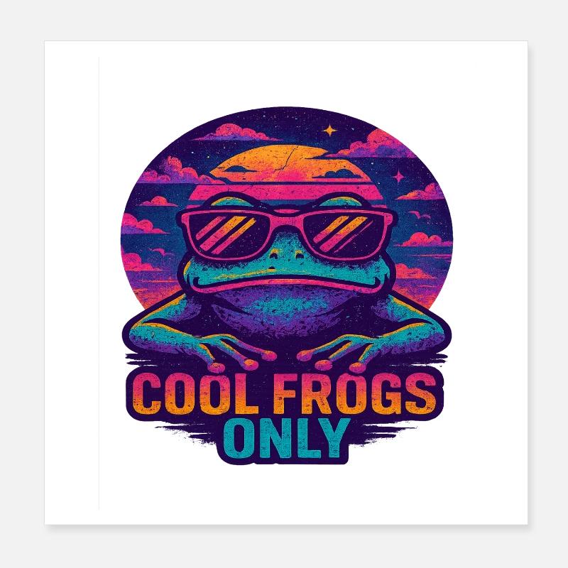 Grenouille Vaporwave Poster 20 x 20 cm
