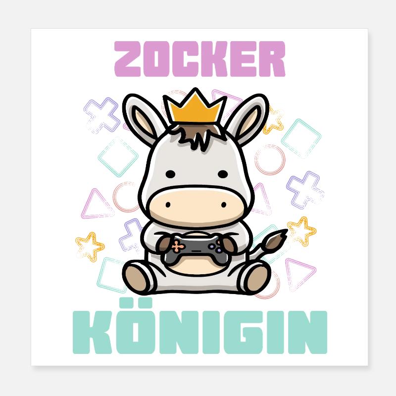 Zocker Königin Poster 20x20 cm