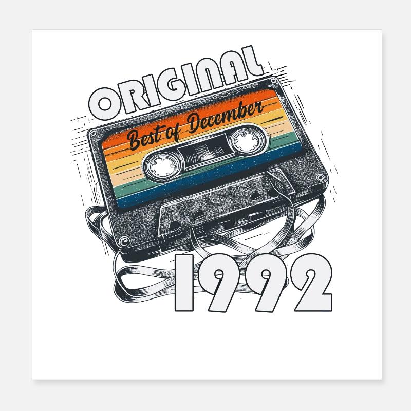 Cassette du 33e anniversaire décembre 1992 Poster 20 x 20 cm