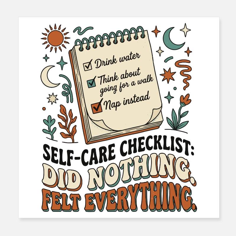 Self-Care Checklist Poster 20x20 cm
