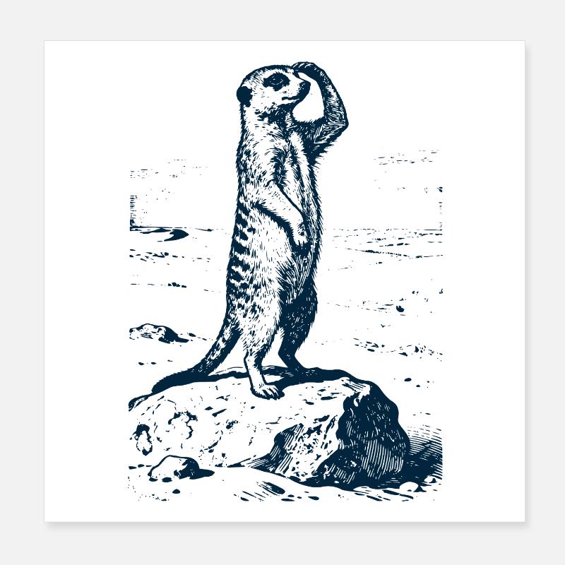 Erdmännchen Wache Poster 20x20 cm