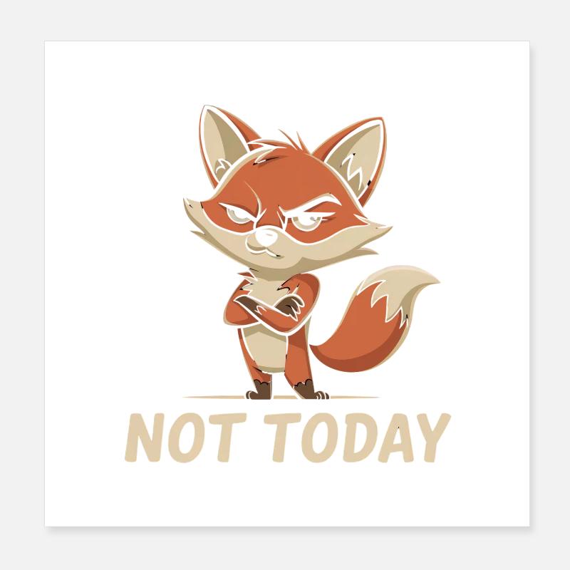 Fox Humor Poster 8" x 8" (20x20 cm)