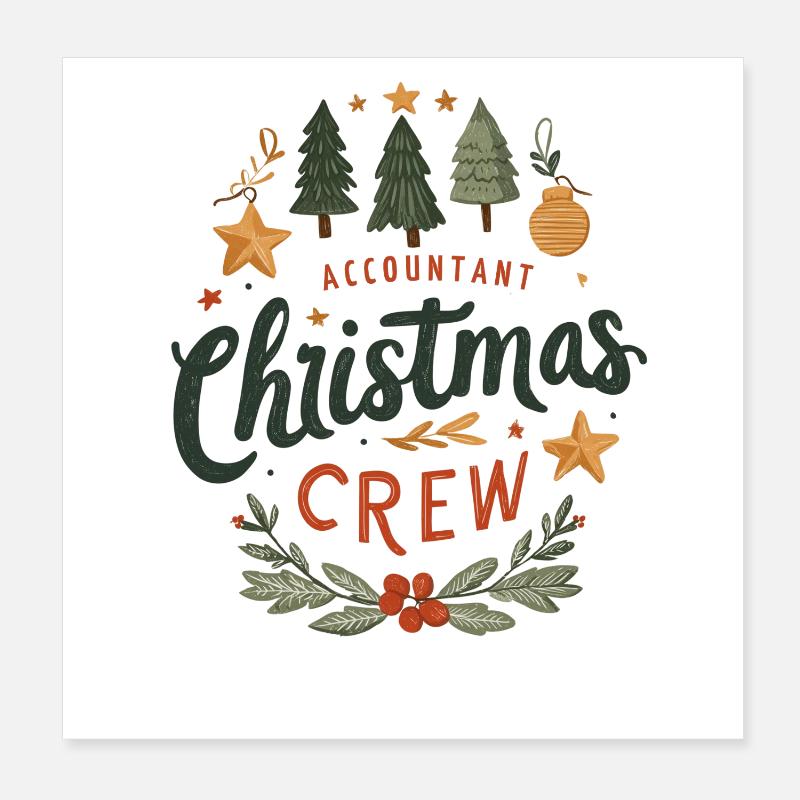 Accountant Christmas Crew Tee Poster 8" x 8" (20x20 cm)