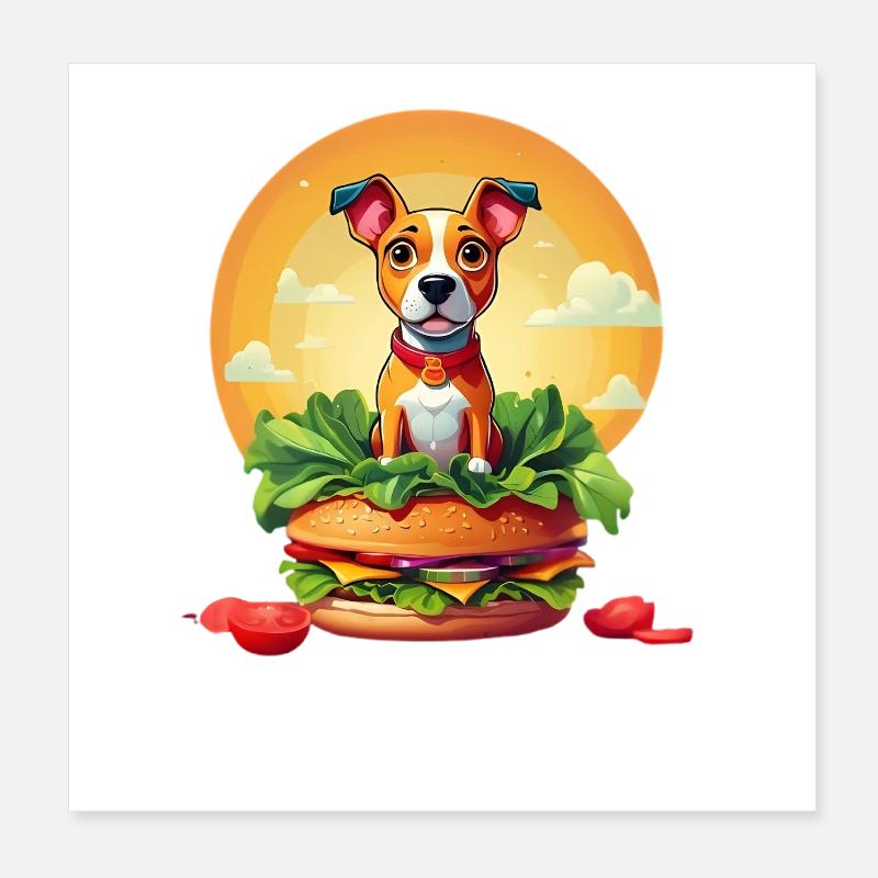 Burger Dog dans le Cercle du Soleil Poster 20 x 20 cm