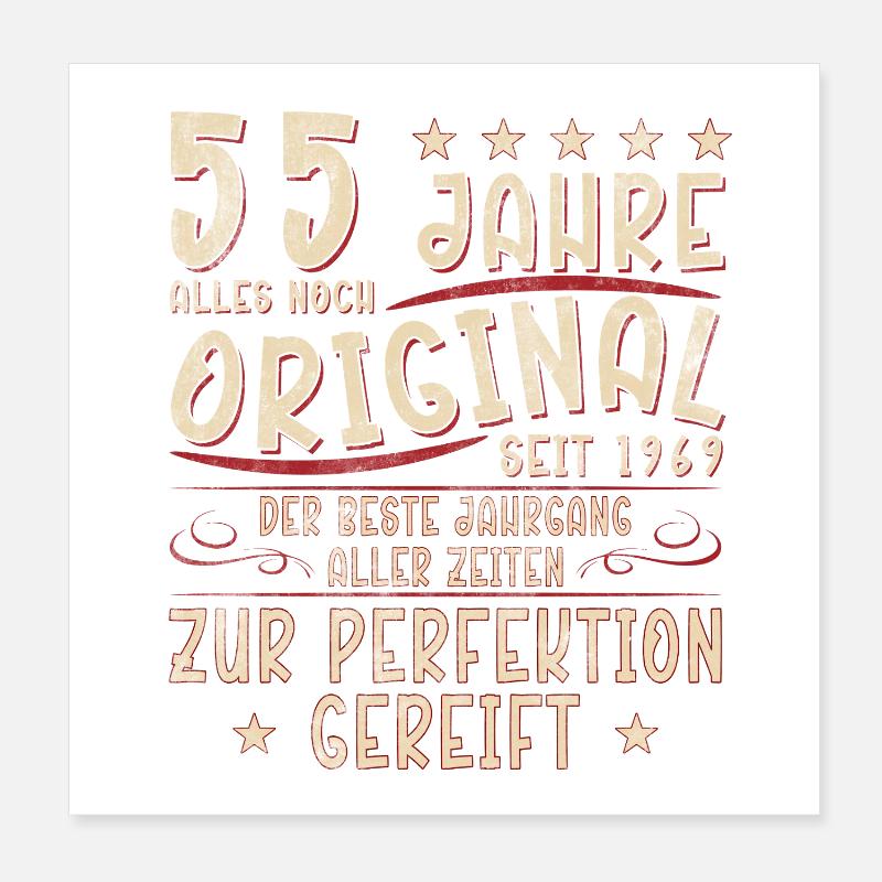 55 ans d’original depuis 1969 Poster 20 x 20 cm