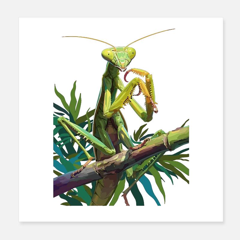 Gottesanbeterinnen Gottesanbeterin Poster 20x20 cm