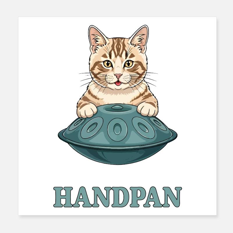 J’adore mon chat Handpan Poster 20 x 20 cm