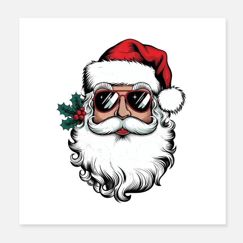 Look lunettes de soleil Santa Chill Poster 20 x 20 cm